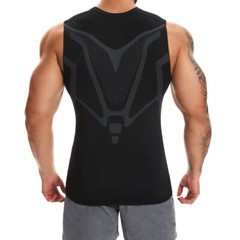 Mens Compression Shirt Athletic Workout Gym Tank Top Base Layer Body Shaper Vest