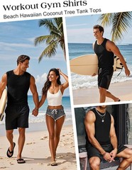 Men’s Tank Tops Sleeveless Quick Dry Polyester Solid Color Summer Beach Sports