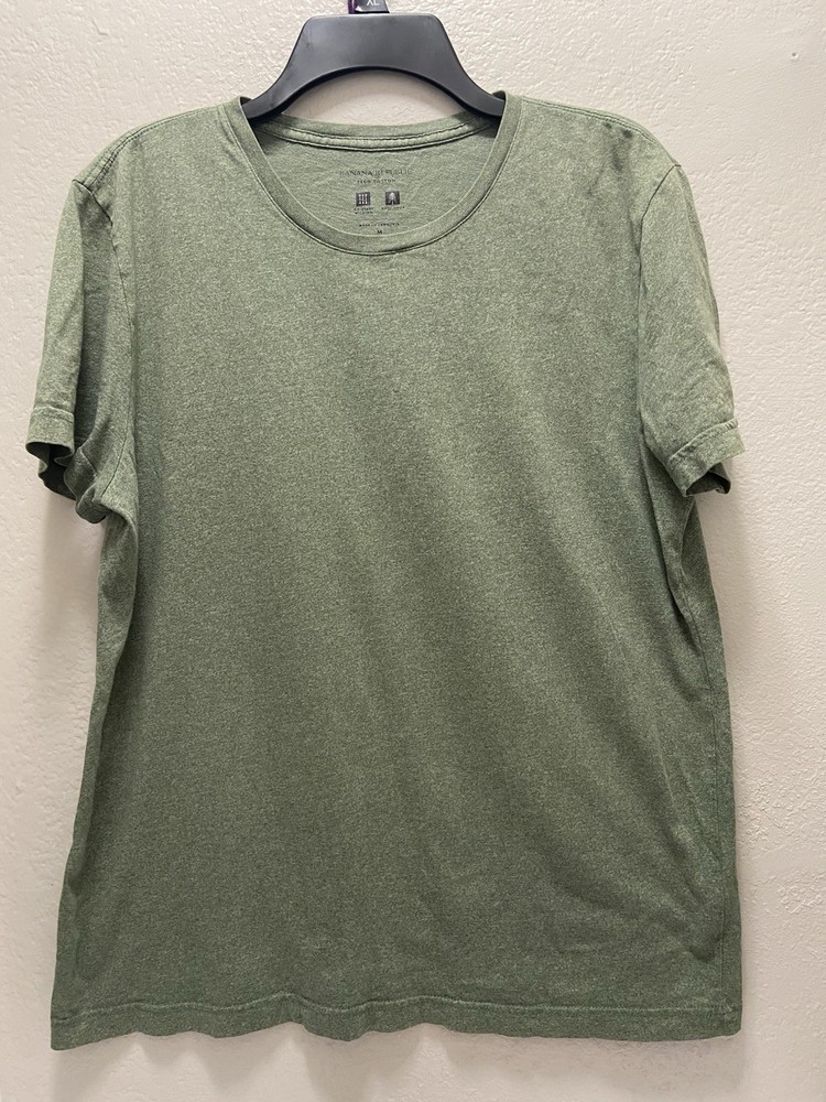Banana Republic Tech Cotton Moisture Wicking Green Crew Neck T-Shirt Mens M