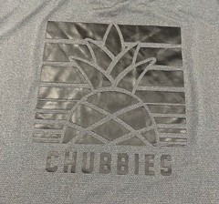 Chubbies Mens Short Sleeve Dark Grey Recycled Polyester Logo Shirt Size 2XL