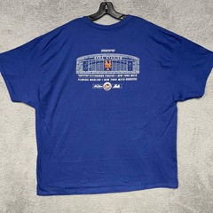 The 7 Line Shea Stadium Blueprint T Shirt Mens 3XL XXXL Blue NY Mets 2-Sided Tee