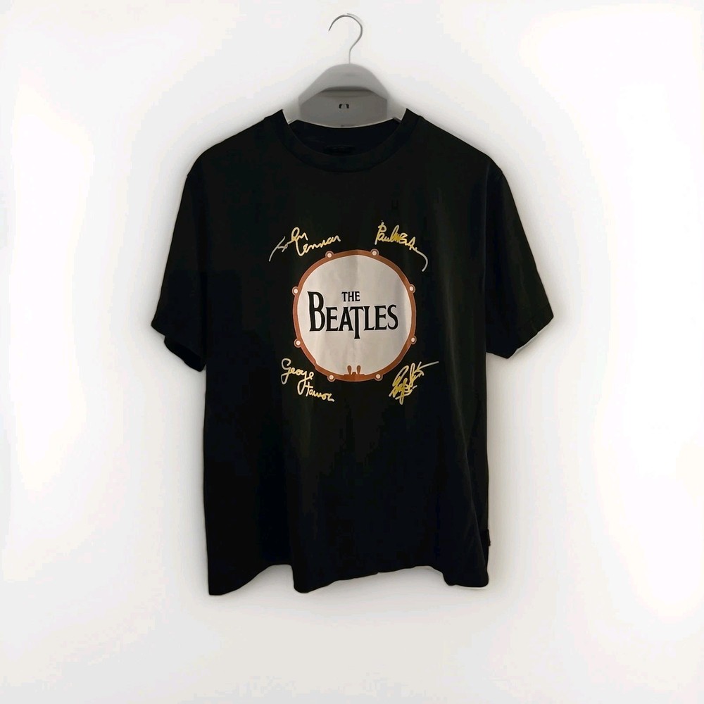 Rare, The Beatles T Shirt, Black, Drum, Band, Size L, John Paul George Ringo