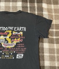 Vintage Tattoo The Earth RARE Slayer Slip Knot Festival Metal Punk Band T Shirt