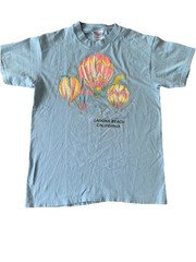 Vtg Laguna Beach California Surfer Graphic T-Shirt M 38-40 90s Hot Air Balloons
