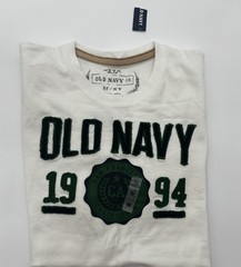 Old Navy Men’s Graphic Logo Crewneck Short Sleeve T-Shirt XL White Green Black