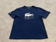 Lacoste Blue Large T Shirt 3D-Printed Graphic Crocodile Logo