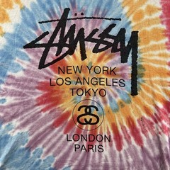 Vintage Stussy Shirt Mens XL Tie Dye Distressed Y2K Surf World Tour City Tee