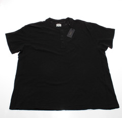 Rag & Bone NWT Classic Short Sleeve Henley T-Shirt Size XXL in Jet Black Cotton