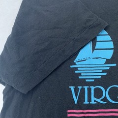 Vintage Virginia Beach Shirt Mens M Black Sailboat Graphic Tee 80s 90s Retro