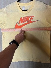 RARE True Vintage Nike 1970’s “Pinwheel Tag” T-Shirt Yellow XL Made in USA Faded