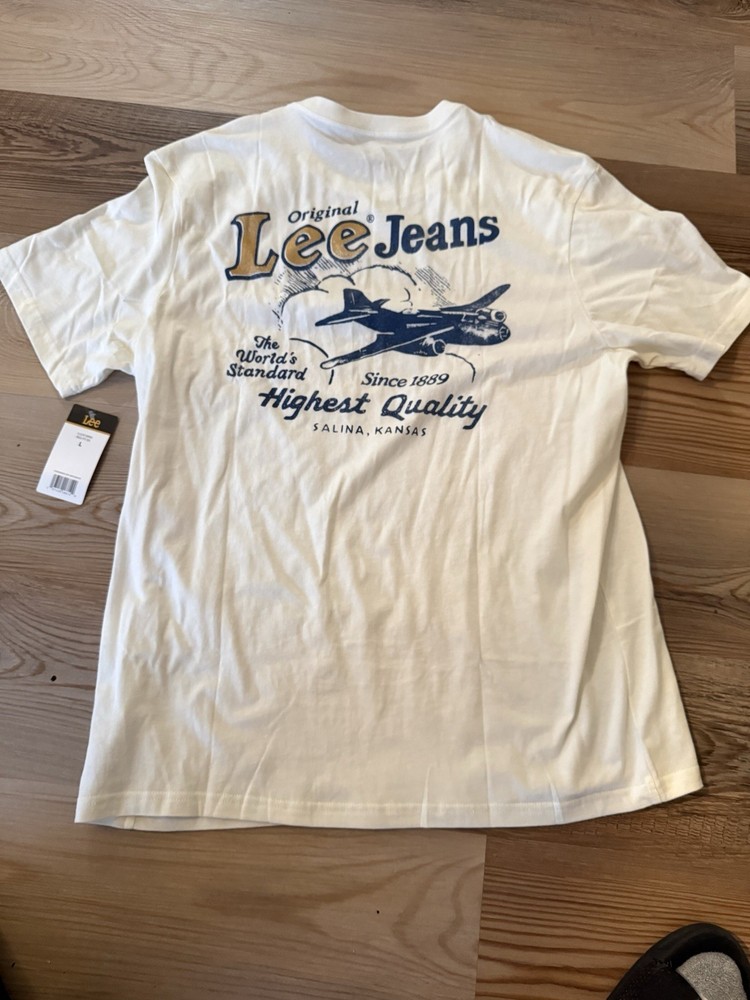 Lee Jeans T Shirt Mens Large NWT White Light Weight L