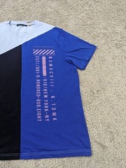 Sean John T Shirt Men’s XL Colorblock Blue Short Sleeves Blue Cotton