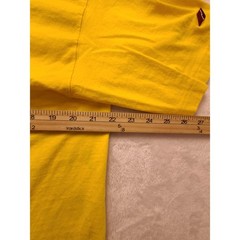 Vintage Style Yellow Short Sleeve T-Shirt Crew Neck V-Stitch Detail XL