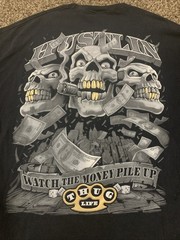 Vintage Liquid Blue Thug Life Skull Graphic T-shirt Men 5XL All Over Print AOP