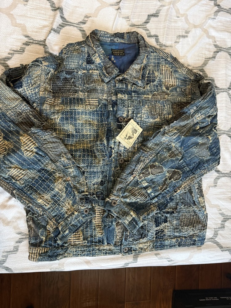 Kapital Boro Patchwork Indigo Jacket Size L Japanese Made EK-1549LJB
