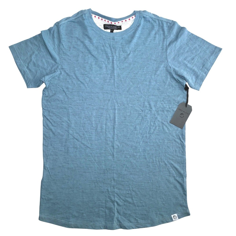 NWT Free Planet Cotton Blue T-Shirt Mens Medium Sustainable 4th of July Summer
