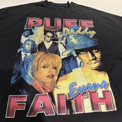 Puff Daddy Faith Evans shirt XL RAP DIDDY BAD BOY RECORDS BOOT REPRINT