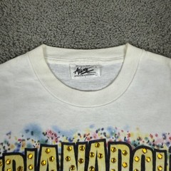 Vintage Indianapolis 500 Shirt Mens Large White Alamo Rhinestone Racing 80s