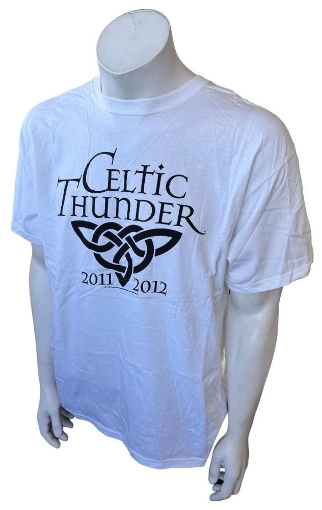 Anvil Men’s Celtic Thunder Local Crew 2011-2012 Tour White Shirt Size Large