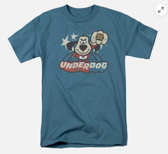 Underdog Flying Logo T Shirt Mens Licensed Cartoon Merchandise Slate