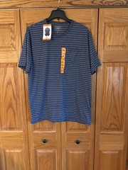 NWT Jachs T Shirt Mens XXL Blue Pin Stripes Pocket Crew Neck