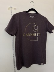 Carhartt Loose Fit Graphic Logo T-Shirt Brown Heather Size XS Made in Guatemala