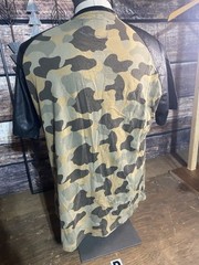 Winchester Shirt Mens XL Short Sleeve Synthetic Leather Cotton Camouflage Henley