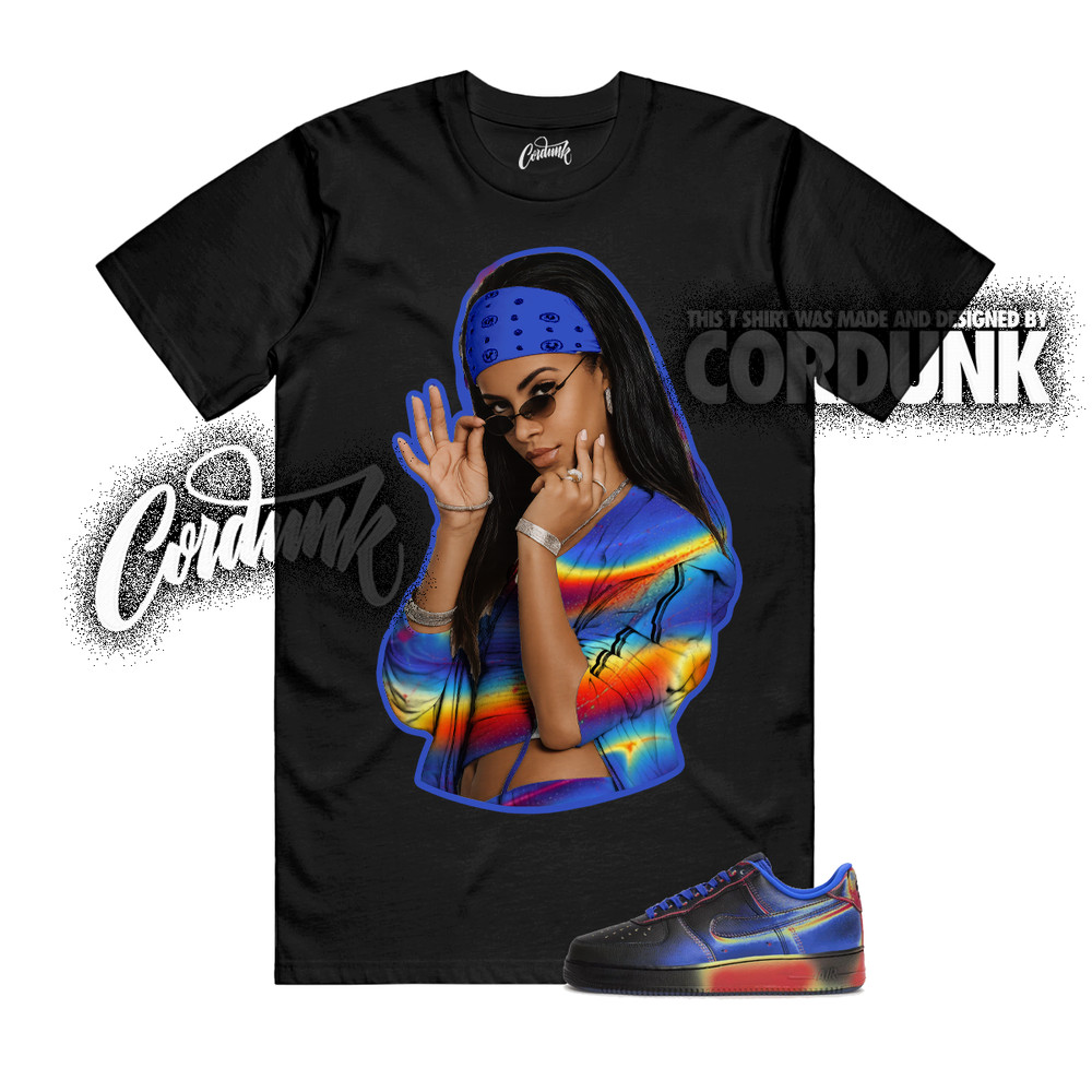 Air Force 1 Low Retro Heat Map Black Racer Blue T Shirt Match LIYAH