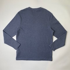 English Laundry Shirt Mens Large Blue Waffle Knit Long Sleeve Crew Neck Pullover