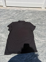 Vintage Black Cotton T-Shirt Unisex Retro Casual Tee Size M