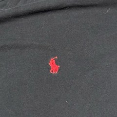 Vintage Single Stitch Polo By Ralph Lauren Black Vneck Tshirt XL
