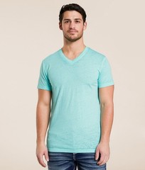 Buckle Burnout Muscle V-Neck T-Shirt Men’s XL Aruba Blue Lightweight Tee Grunge