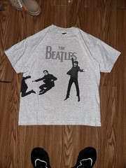 1997 Vintage THE BEATLES T-shirt Grey, John Paul George Ringo Rock Band Tee XL