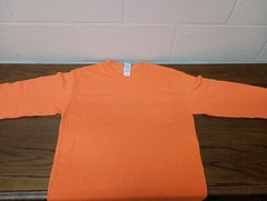Gildan Ultra Cotton Safety Orange Long Sleeve T Shirt Men’s Medium New