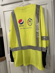 Pepsi Shirt Mens Large High Vis Employee Uniform Reflective Safety Long Sleeve
