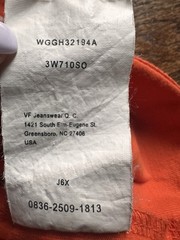 Vintage 90s Russell Orange Pocket Tee USA Made XL/2XL? Work Logo No Tag
