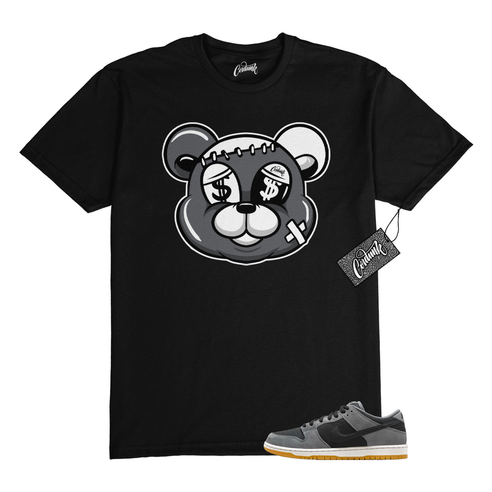 SB Dunk Dark Smoke Grey Black Low White T Shirt to Match STITCH