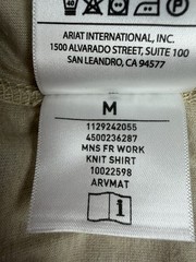 Ariat FR Shirt Mens M Tan Henley Long Sleeve Work Flame Resistant CAT 2 NEW