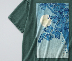 100% Cotton Tee – Unisex Retro Oversized Fit – Japanese Blossoming Cherry Print