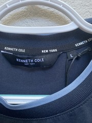Kenneth Cole T-Shirt Deep Water Blue Large Short Sleeve Crew Neck Logo $49