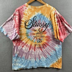 Vintage Stussy Shirt Mens XL Tie Dye Distressed Y2K Surf World Tour City Tee