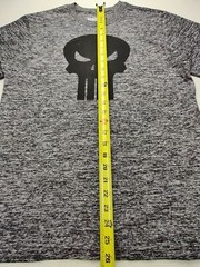 MARVEL “The Punisher” Men’s Small Heather Gray/Black Long Sleeve Athletic Tee