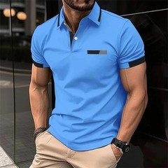 Camiseta Con Cuello Levantado Cremallera Para Hombre Camisa De Manga Corta Men