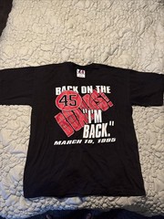 Vintage 1995 Logo Athletic Michael Jordan Back on the 45 I’m Back shirt
