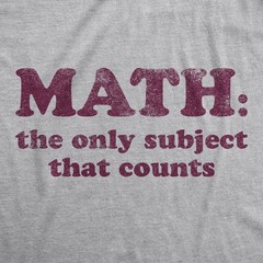 Mens Math The Only Subject That Counts T Shirt Funny School Teacher Pun Novelty