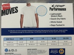 NEW Hanes Moves 3-PACK T-shirt Tee X-Temp Breathable Mesh Sz 42-44 LARGE (HB-10)