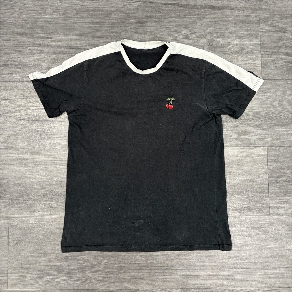 Vintage Y2K Men’s Colorblock Crew Neck Short Sleeve Cotton T-Shirt S,