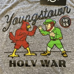 NWT Youngstown Clothing Co T-shirt Small Holy War Cardinals Vs Notre Dame