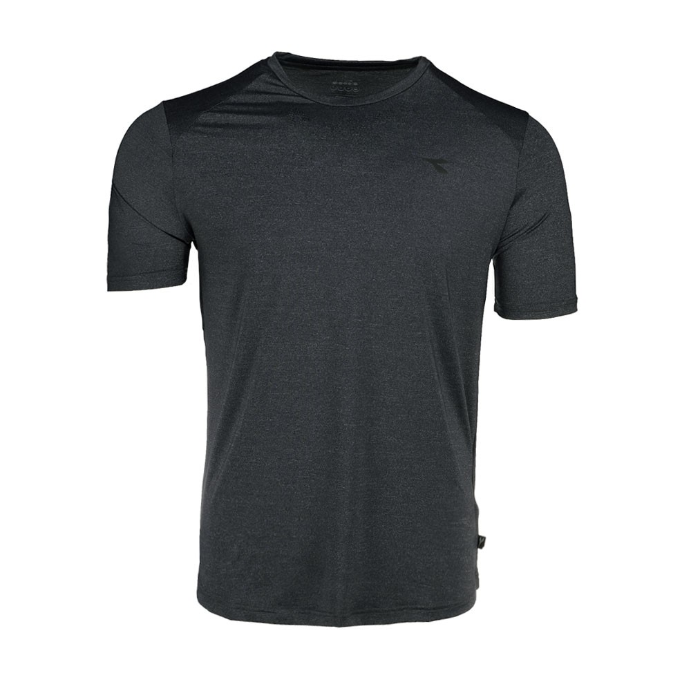 diadora Tech Crew Neck Short Sleeve Athletic T-Shirt Mens Black Casual Tops 1796