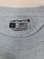 CARHARTT Short Sleeve Loose Fit T-Shirt Blue Flecked Patch Pocket Men’s Large